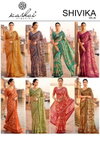Shivika Vol 2 By Kashvi Black Moss Foil Printed Saree Suppliers In India
